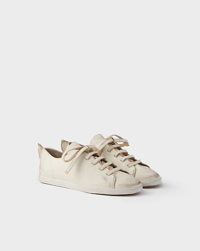 Antiqued leather sneakers