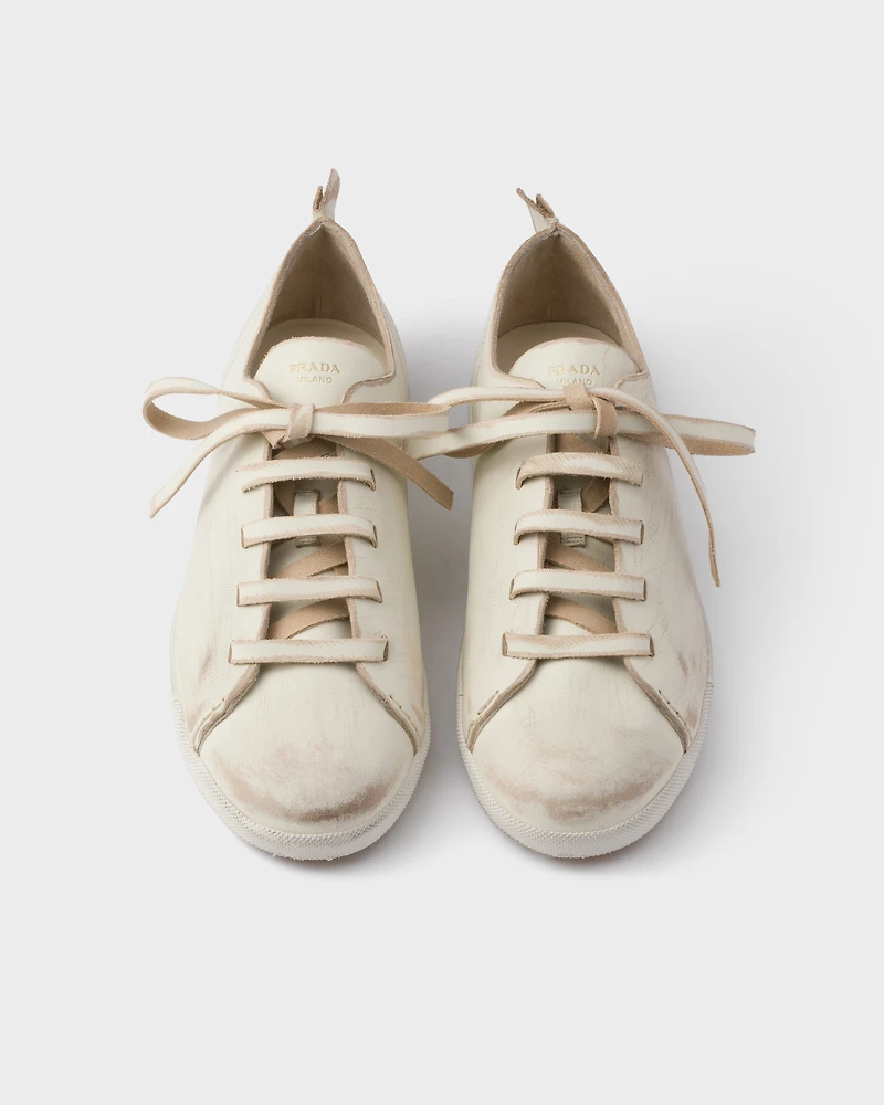 Antiqued leather sneakers