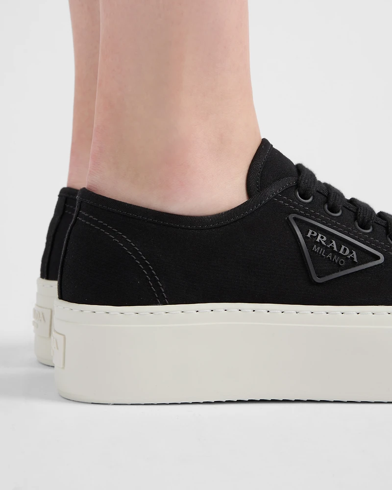Laced fabric sneakers