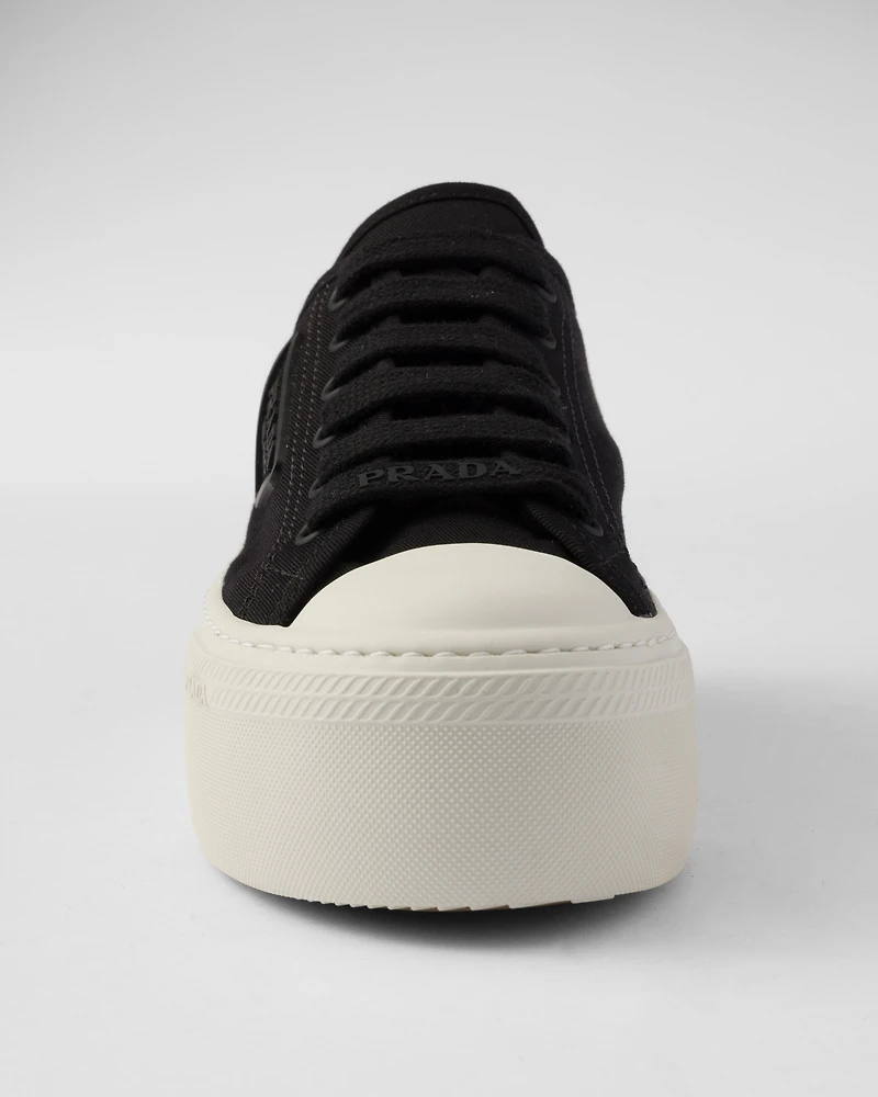 Laced fabric sneakers