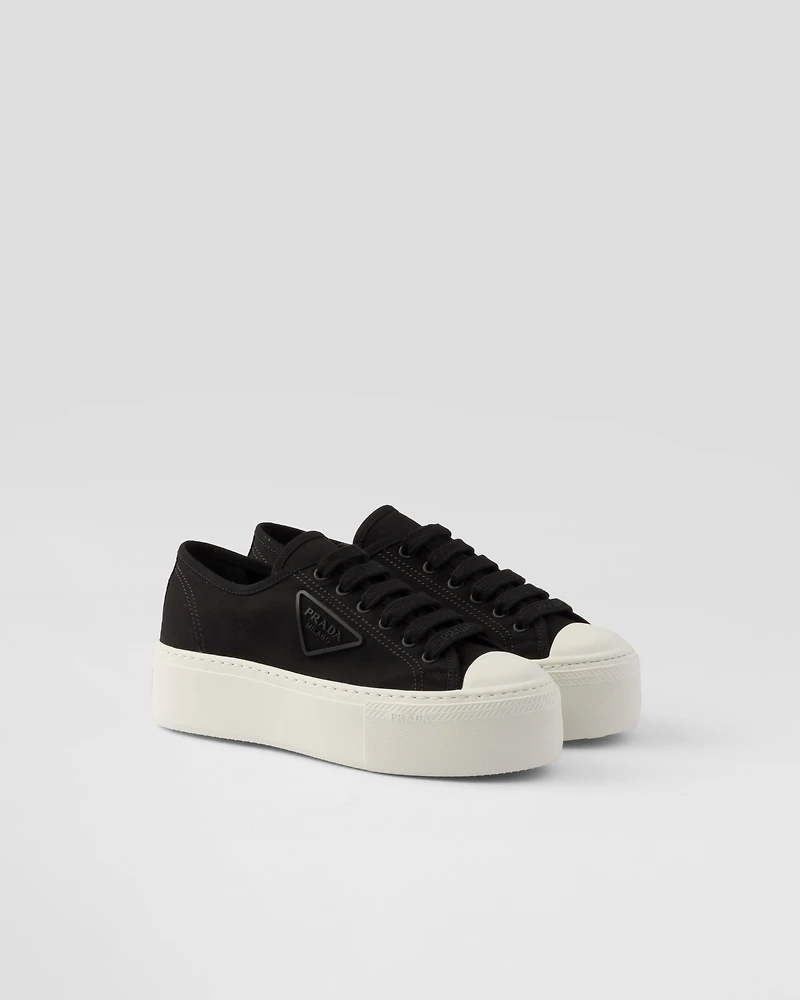 Laced fabric sneakers