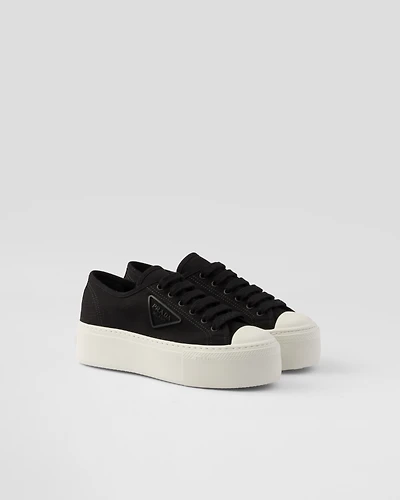 Laced fabric sneakers