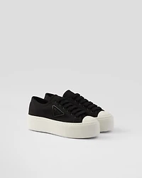Laced fabric sneakers