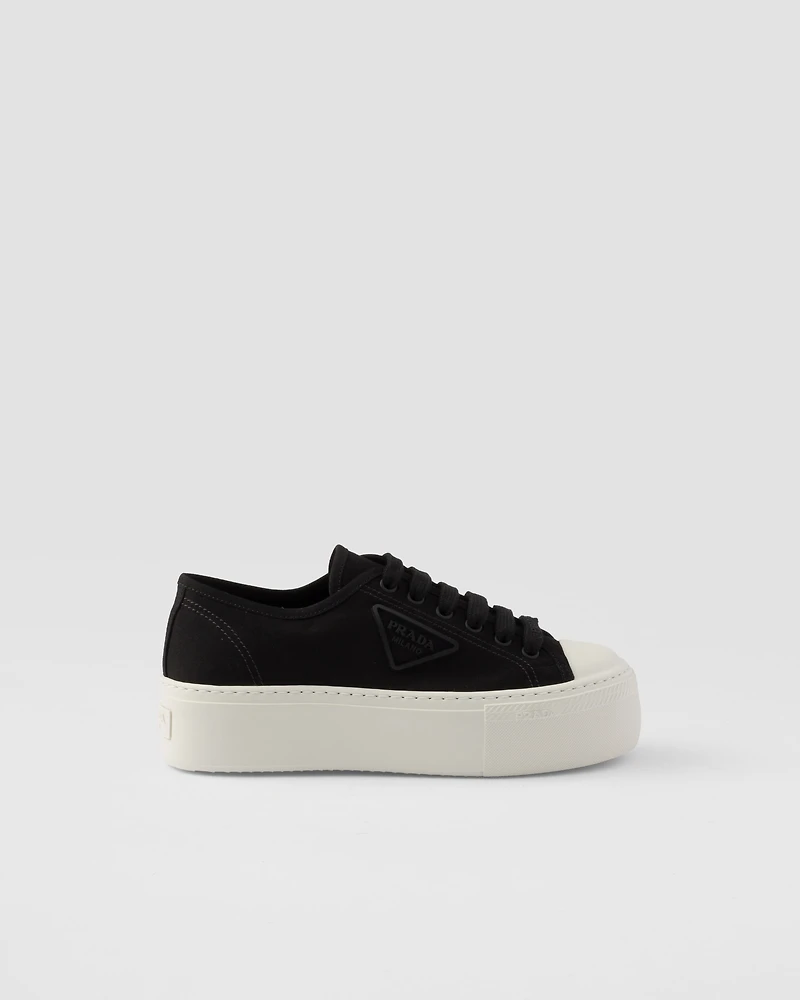 Laced fabric sneakers