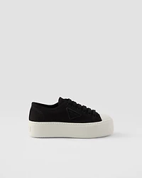 Laced fabric sneakers