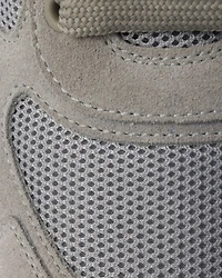Trail mesh fabric and suede sneakers