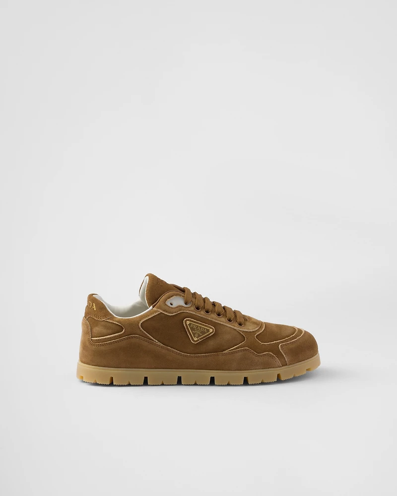 Trail faded suede sneakers