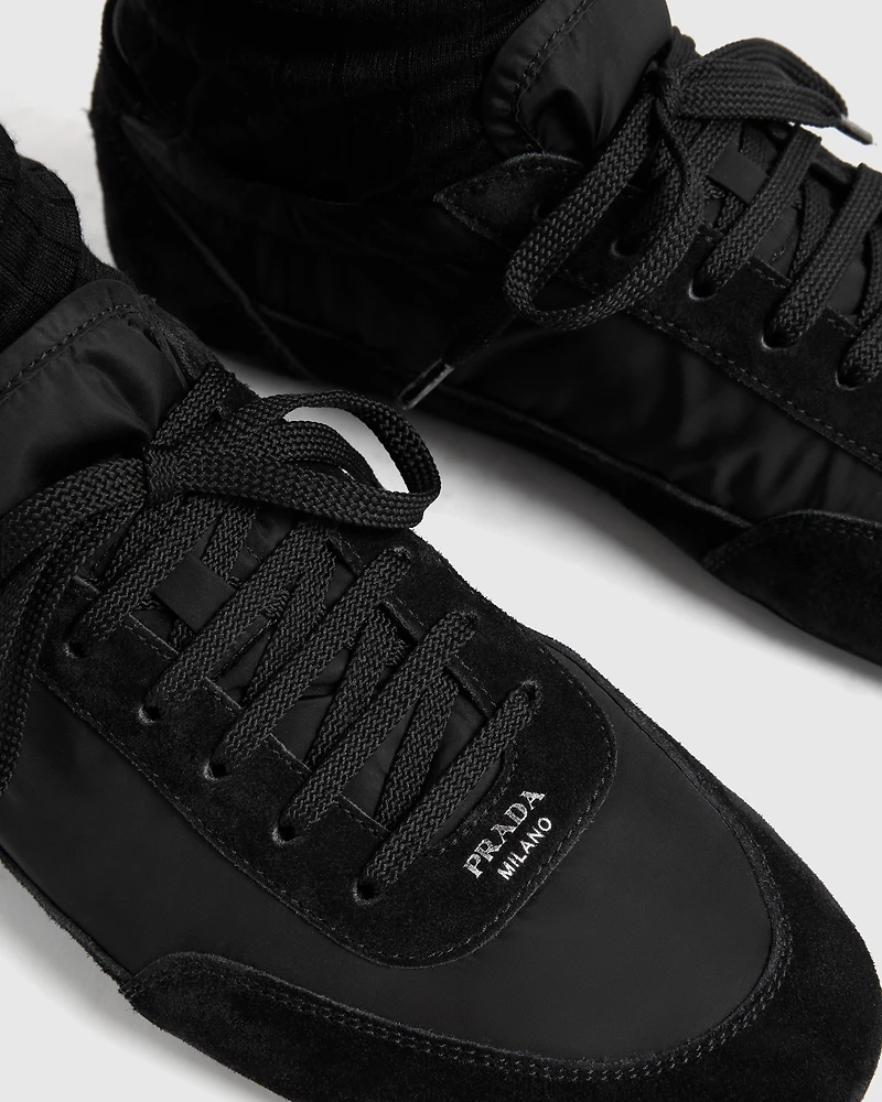 Collapse Re-Nylon and suede sneakers