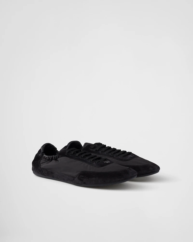Collapse Re-Nylon and suede sneakers