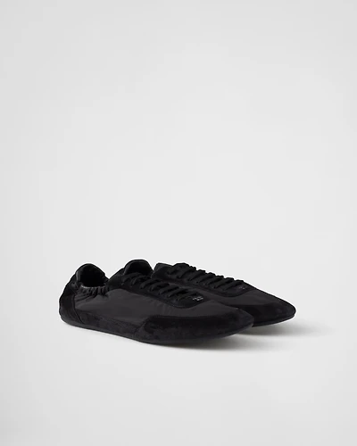 Collapse Re-Nylon and suede sneakers