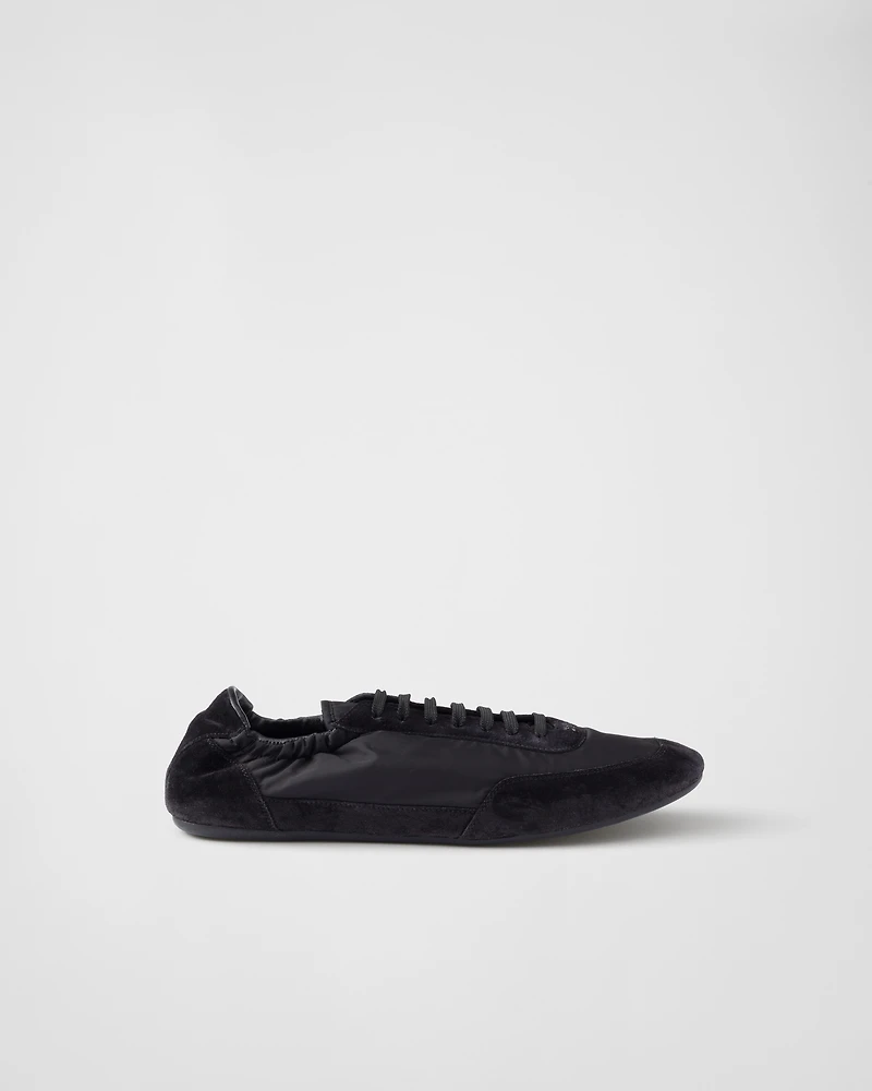 Collapse Re-Nylon and suede sneakers