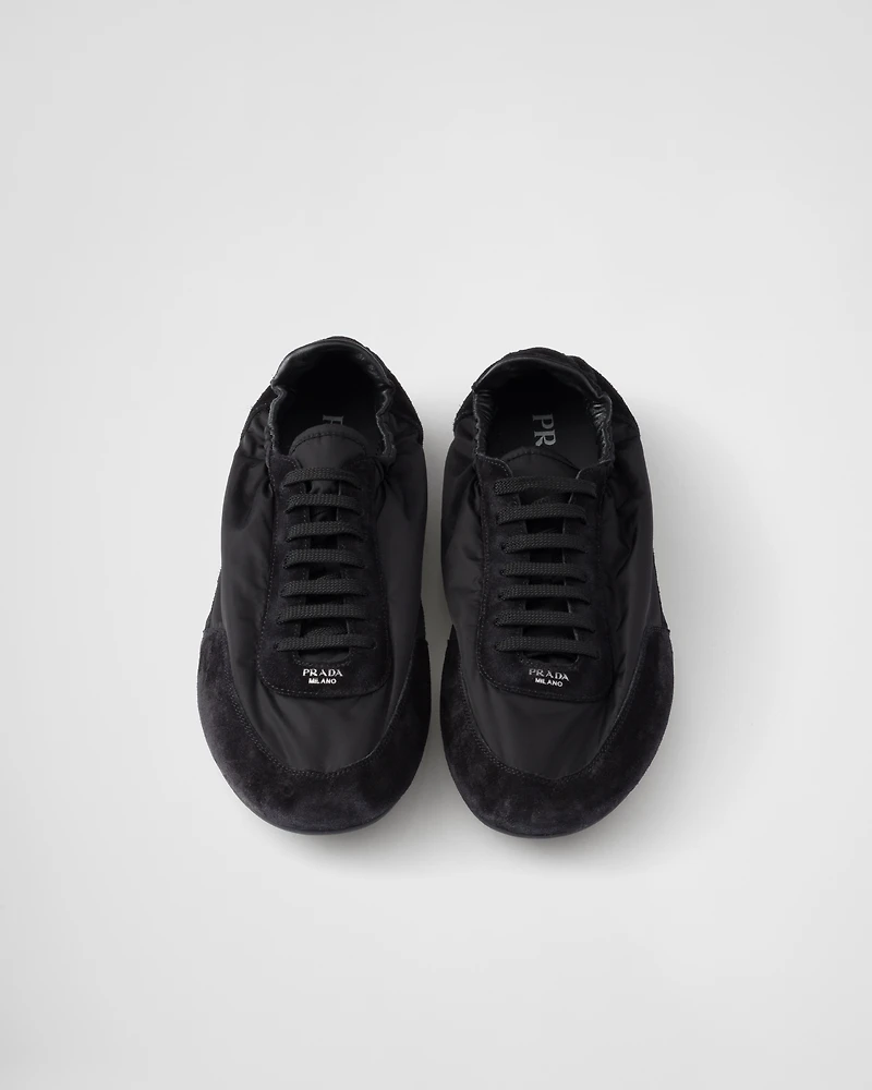 Collapse Re-Nylon and suede sneakers