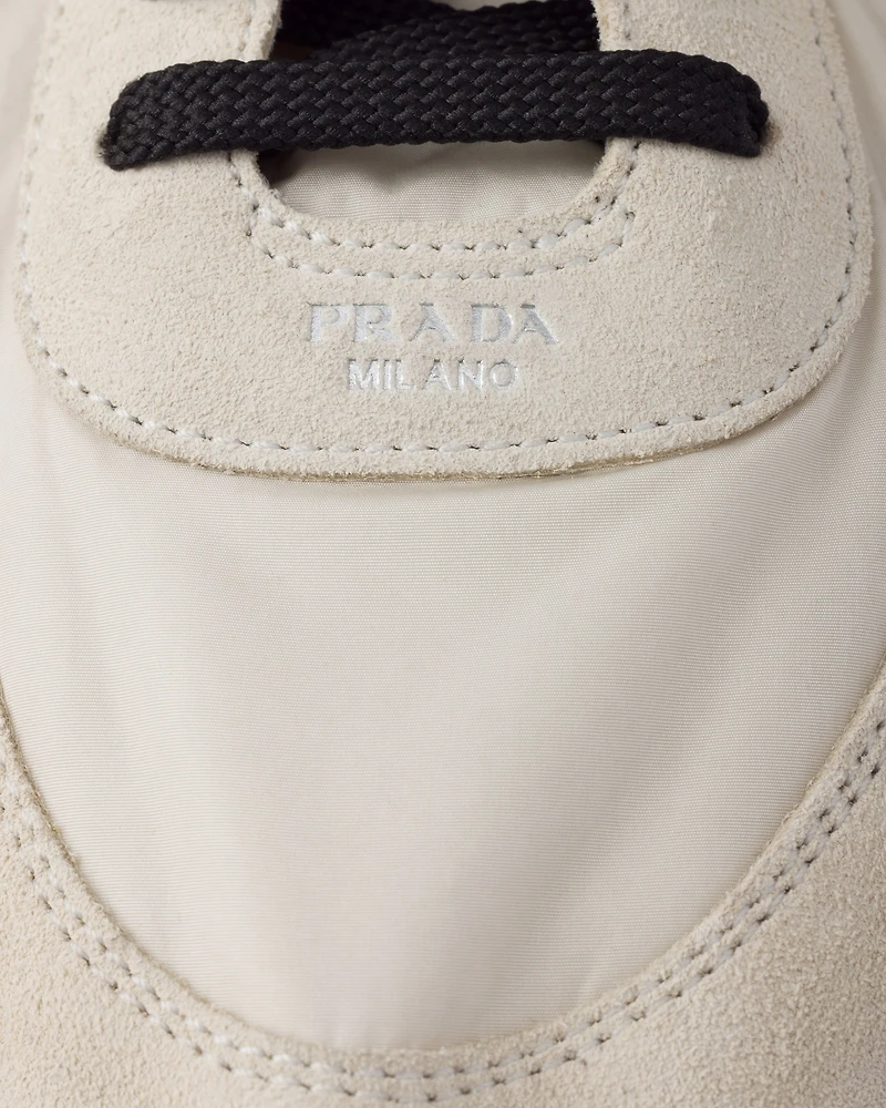 Collapse Re-Nylon and suede sneakers