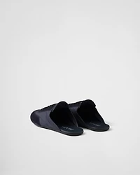 Collapse Re-Nylon and suede mules