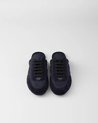 Collapse Re-Nylon and suede mules