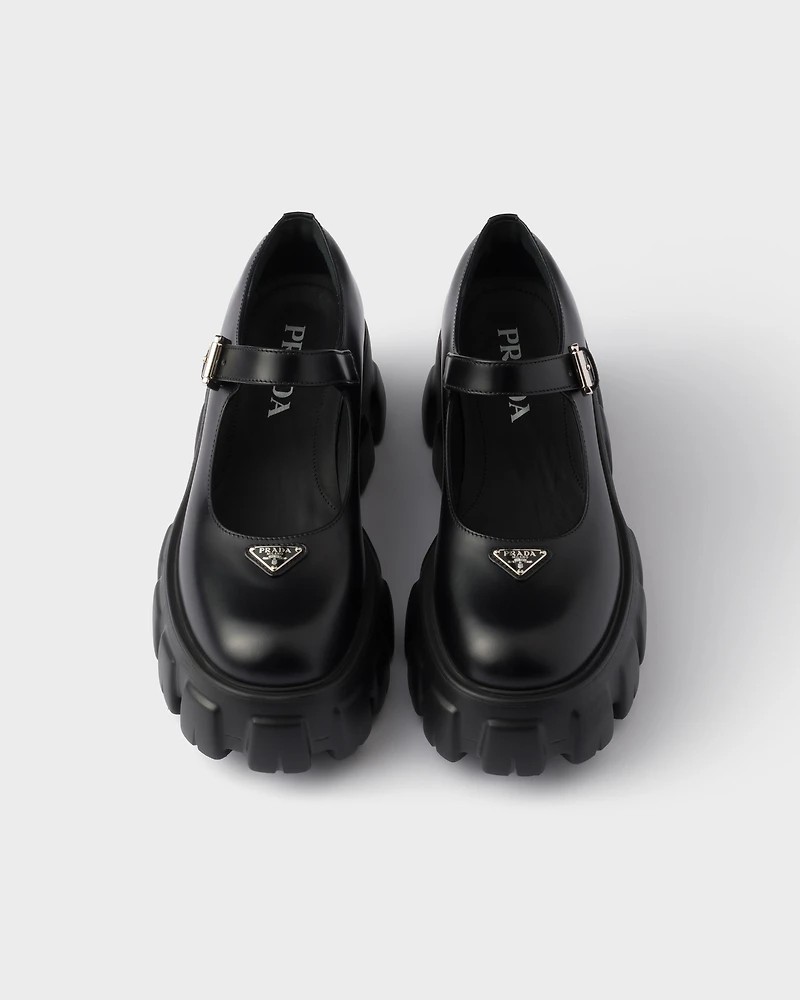 Brushed leather Monolith Mary Janes