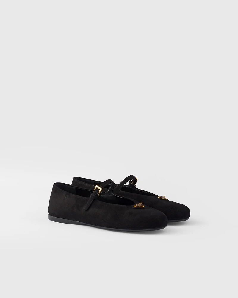 Suede ballerinas