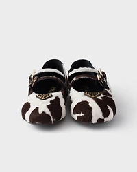 Printed leather ballerinas