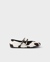 Printed leather ballerinas
