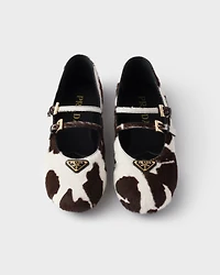 Printed leather ballerinas