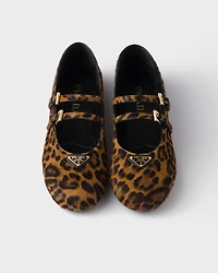 Printed leather ballerinas