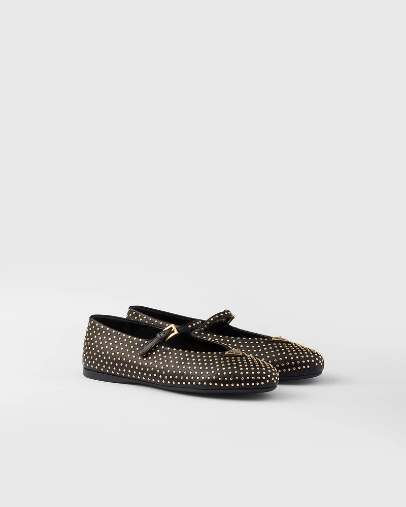 Nappa leather ballerinas with studs
