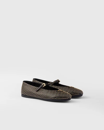 Nappa leather ballerinas with studs