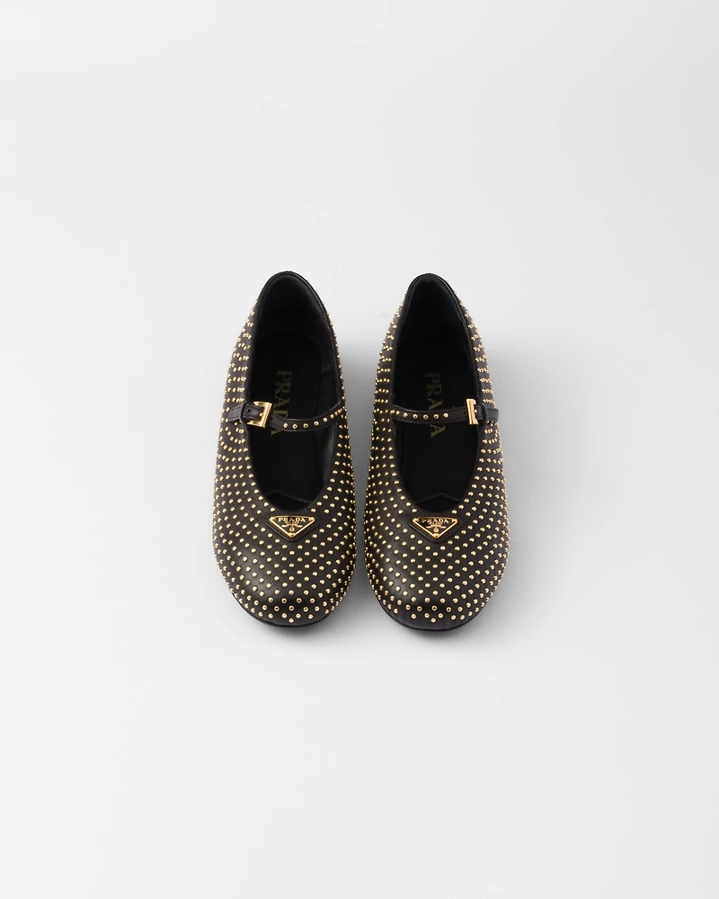 Nappa leather ballerinas with studs