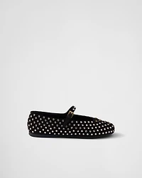 Suede ballerinas with crystals