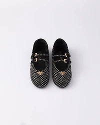 Suede ballerinas with crystals