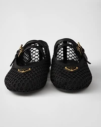 Mesh fabric ballerinas