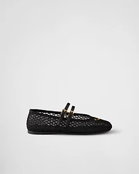 Mesh fabric ballerinas