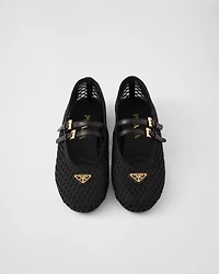 Mesh fabric ballerinas