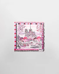 Pittoresque Paris printed silk foulard 90x90
