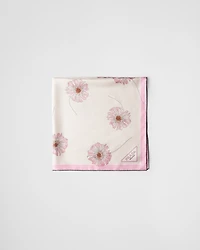 Printed silk twill foulard 90x90
