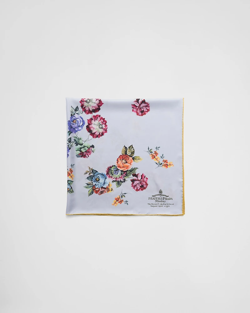 Printed silk twill scarf 90x90