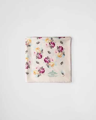 Printed silk twill scarf 90x90