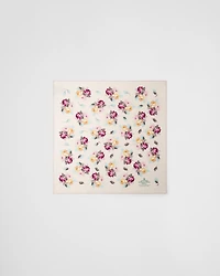 Printed silk twill scarf 90x90