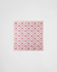 Printed silk twill scarf 90x90