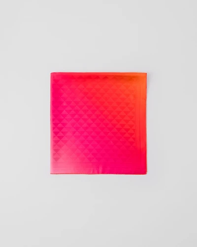 Printed silk twill scarf 90x90