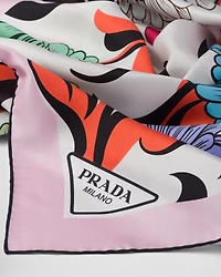 Printed silk twill scarf 90x90