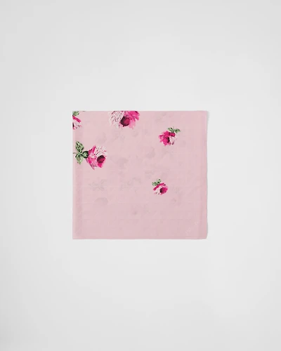 Crepe de chine jacquard scarf 90x90