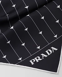 Printed silk twill foulard 90x90