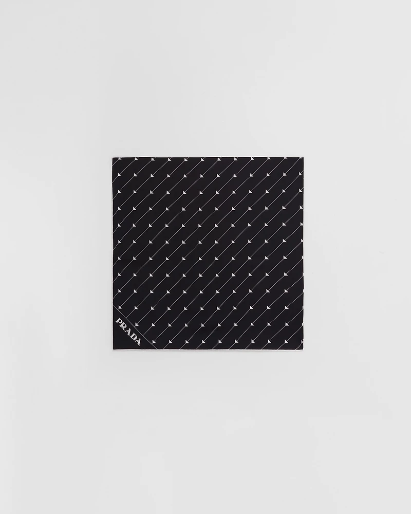 Printed silk twill foulard 90x90
