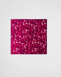 Printed silk shantung scarf 90x90