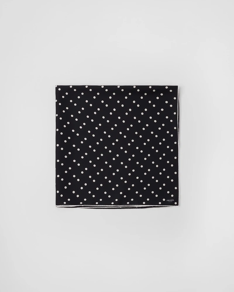 Printed silk twill scarf 90x90