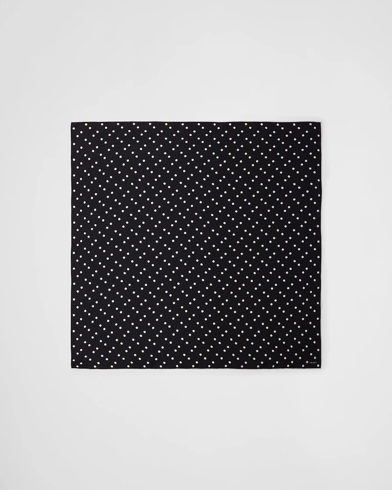 Printed silk twill scarf 90x90