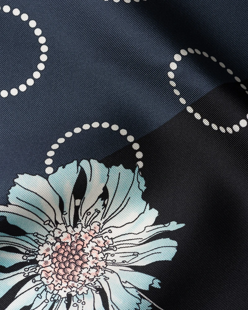 Printed silk twill scarf 55x55