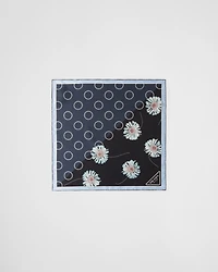 Printed silk twill scarf 55x55