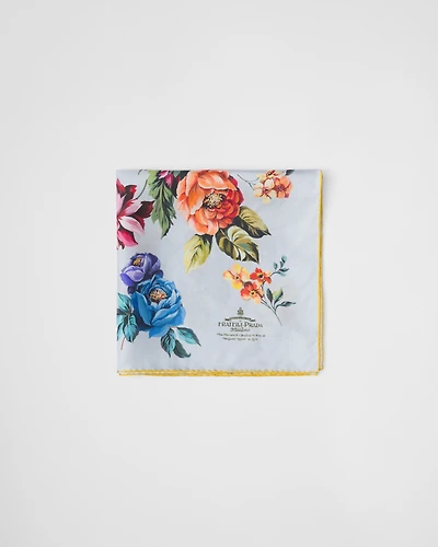 Printed silk twill scarf 55x55